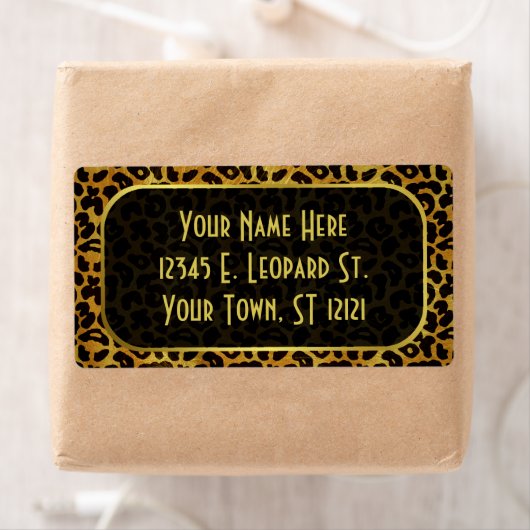 Leopard Fur Print Animal Patroon Etiket (Insitu)