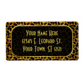 Leopard Fur Print Animal Patroon Etiket (Voorkant)