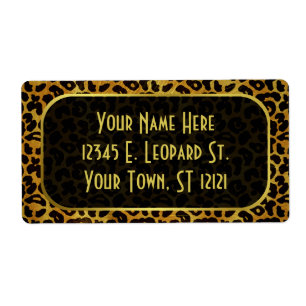Leopard Fur Print Animal Patroon Etiket