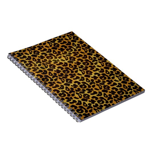 Leopard Fur Print Animal Patroon Notitieboek (Rechterzijde)