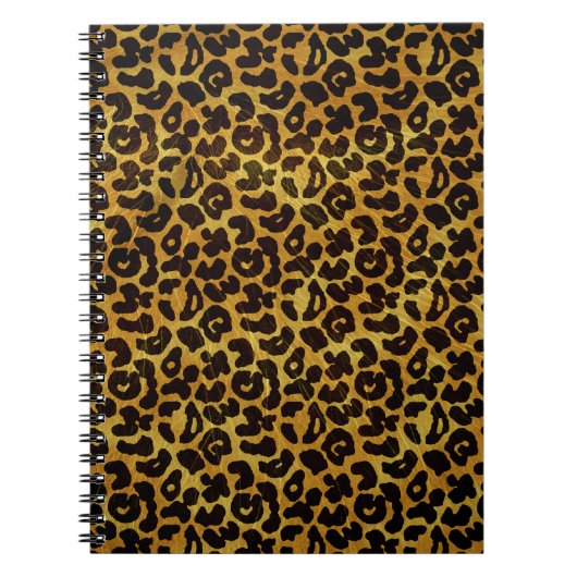 Leopard Fur Print Animal Patroon Notitieboek (Voorkant)