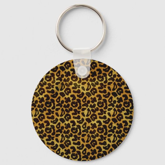 Leopard Fur Print Animal Patroon Sleutelhanger (Voorkant)