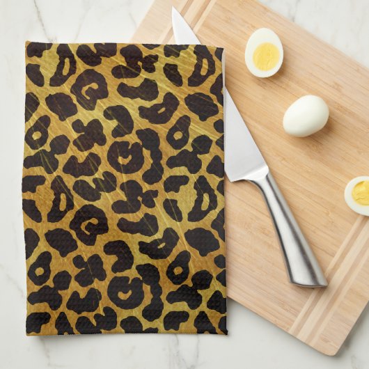 Leopard Fur Print Animal Patroon Theedoek (Quarter Fold)