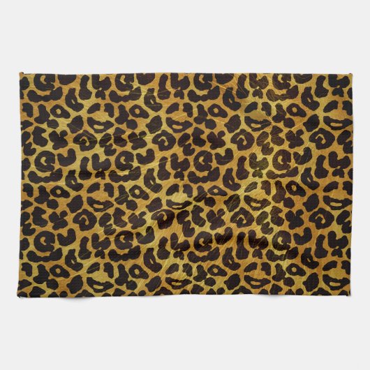 Leopard Fur Print Animal Patroon Theedoek (Horizontaal)