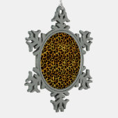Leopard Fur Print Animal Patroon Tin Sneeuwvlok Ornament (Links)