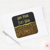 Leopard Fur Print Animal Patroon Vierkante Sticker (Envelop)