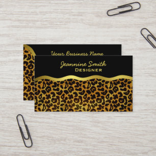 Leopard Fur Print Animal Patroon Visitekaartje