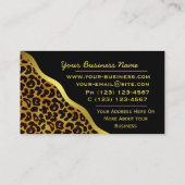 Leopard Fur Print Animal Patroon Visitekaartje (Achterkant)