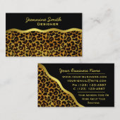 Leopard Fur Print Animal Patroon Visitekaartje (Voorkant / Achterkant)