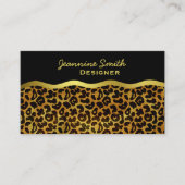 Leopard Fur Print Animal Patroon Visitekaartje (Voorkant)