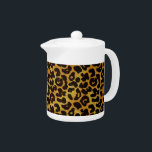 Leopard Fur Print Animal Pattern Tea Pot Theepot<br><div class="desc">Deze trendy theepot bevat een splotted leopard printpatroon met zwarte vlekken op een oranje-geel-gouden bontachtergrond. Haal de wilde kat in je met dit coole feliene ontwerp. Het is de perfecte gedurfde,  originele zoektocht naar dierenvrienden. Bekijk onze winkel voor overeenkomende objecten.</div>