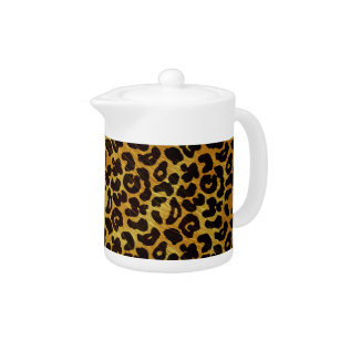 Leopard Fur Print Animal Pattern Tea Pot Theepot