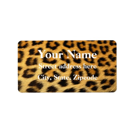 Leopard Fur Print Etiket (Voorkant)