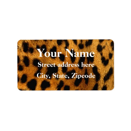Leopard Fur Print Etiket (Voorkant)