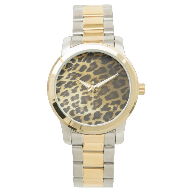 Leopard Fur Print Horloge (Voorkant)