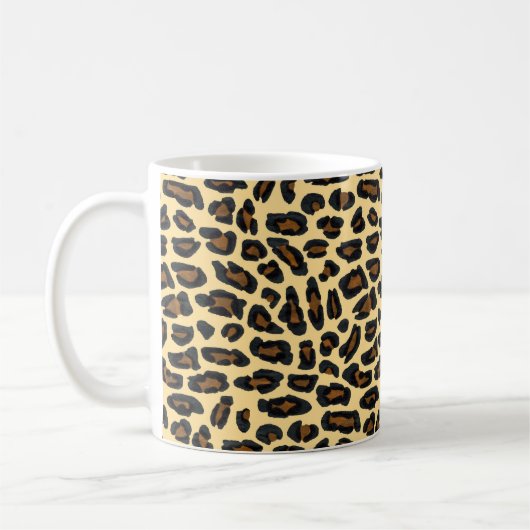 Leopard Fur Print Koffiemok (Links)
