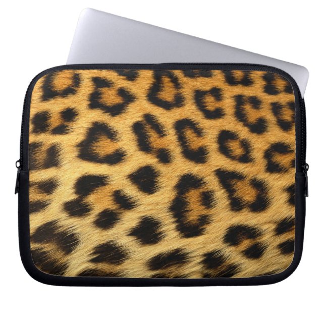 Leopard Fur Print Laptop Sleeve (Voorkant)