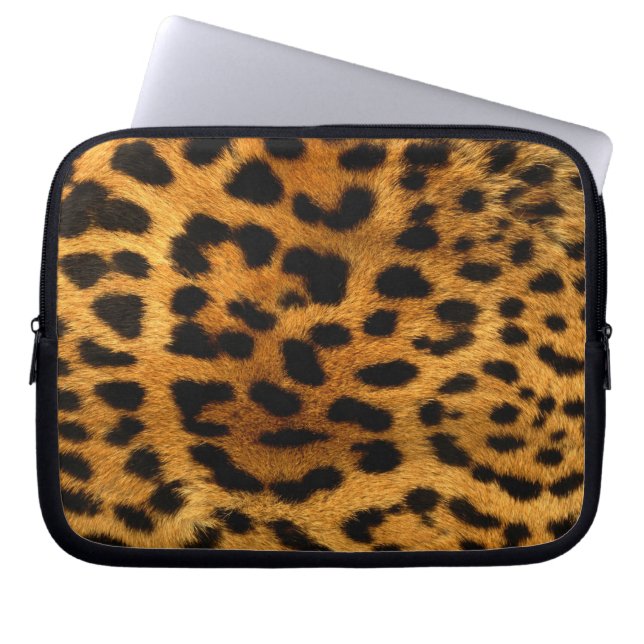 Leopard Fur Print Laptop Sleeve (Voorkant)