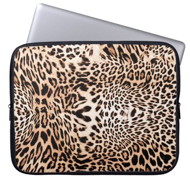 Leopard Fur Print Laptop Sleeve (Voorkant)