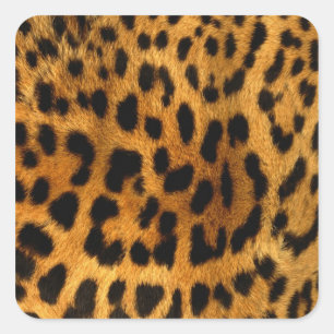 Leopard Fur Print Vierkante Sticker