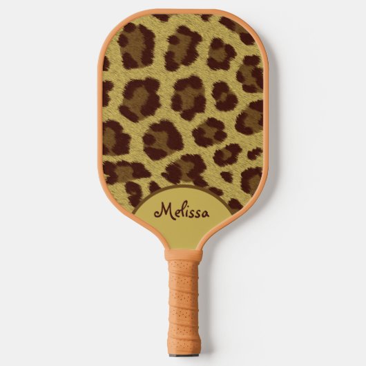 Leopard Fur-printer met persoonlijke voorkeur Pickleball Paddle (Voorkant)