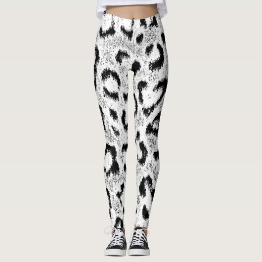 Leopard Fur Skin Pattern Leggings (Voorkant)