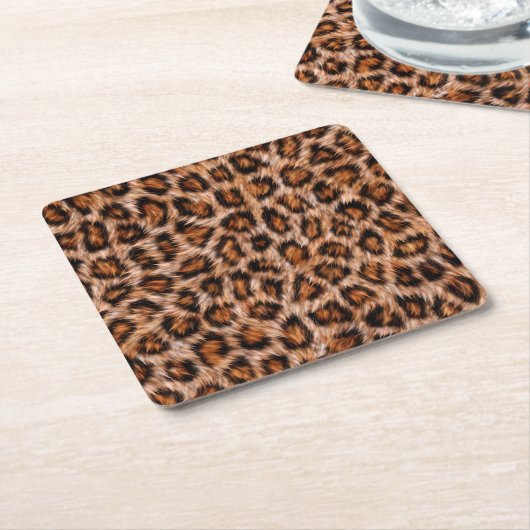 Leopard Fur Spots Pattern Kartonnen Onderzetters (Schuin)