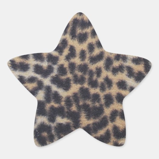 Leopard Fur Ster Sticker (Voorkant)