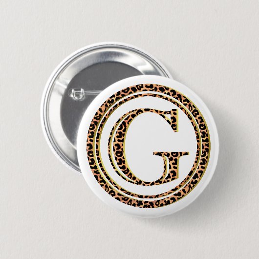 leopard G Ronde Button 5,7 Cm (Voorkant /achterkant)