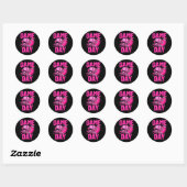 Leopard Game Day Pink American Football Tackle Bre Ronde Sticker (Vel)