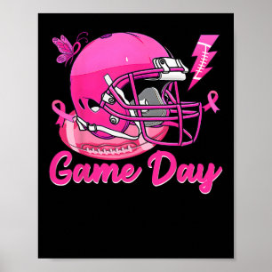 Leopard Game Day Roze Amerikaanse Voetbal Tackle B Poster