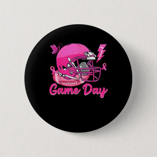 Leopard Game Day Roze Amerikaanse Voetbal Tackle B Ronde Button 5,7 Cm (Voorkant)