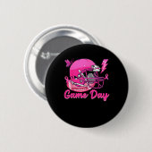 Leopard Game Day Roze Amerikaanse Voetbal Tackle B Ronde Button 5,7 Cm (Voorkant /achterkant)