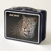 Leopard Gaze Lunch Box – Aangepaste Safari Gift (Voorkant)
