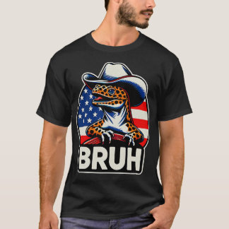 Leopard Gecko Amerikaanse Vlag T-shirt