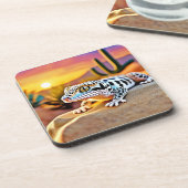 Leopard Gecko Desert Design Bier Onderzetter (Linkerzijde)
