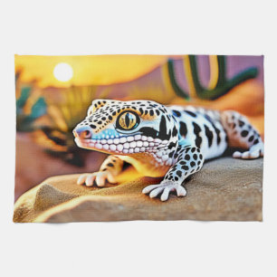 Leopard Gecko Desert Design Theedoek