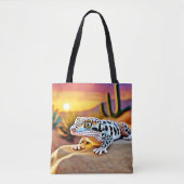 Leopard Gecko Desert Design Tote Bag (Voorkant)