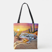 Leopard Gecko Desert Design Tote Bag (Achterkant)