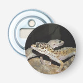 Leopard gecko design voor iedereen! button flesopener (Voorkant)