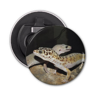 Leopard gecko design voor iedereen! button flesopener