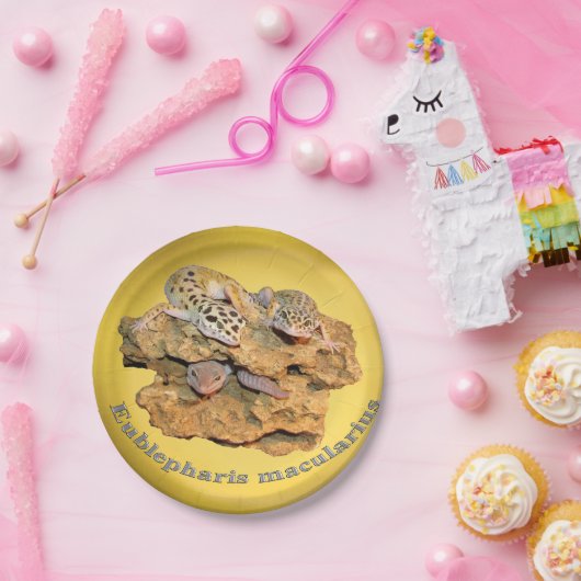 Leopard gecko design voor iedereen! papieren bordje (Feest)