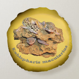Leopard gecko design voor iedereen! rond kussen
