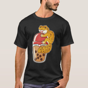 Leopard Gecko Drink Boba Bubble Tea T-shirt