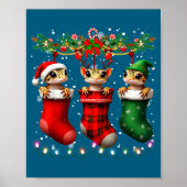 Leopard Gecko In Christmas Socks Lights Leopard Ge Poster (Voorkant)