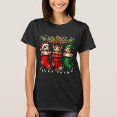 Leopard Gecko In Christmas Socks Lights Leopard Ge T-shirt (Voorkant)
