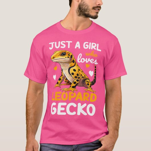 Leopard Gecko is een meisje dat gek is op gekko's T-shirt (Voorkant)