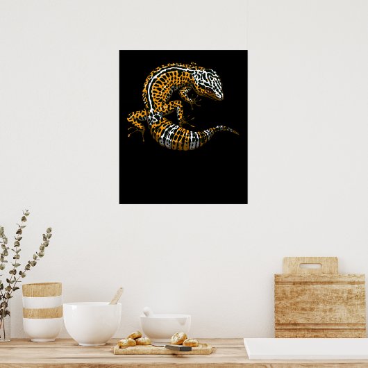 Leopard Gecko Lizard Reptile Poster (Keuken)