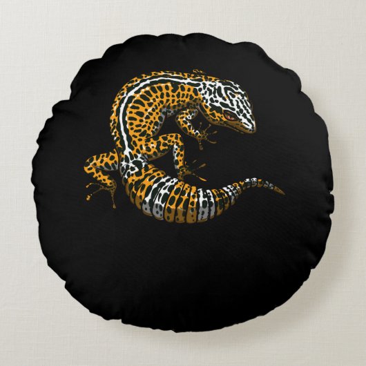 Leopard Gecko Lizard Reptile Rond Kussen (Voorkant)