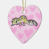 Leopard Gecko Love (voeg je eigen bericht toe) Keramisch Ornament (Links)